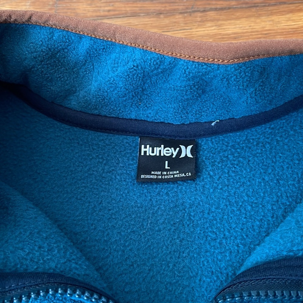 Turquoise Hurley 1/4 zip sweatshirt - Picture 3 of 8